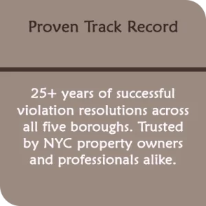 25+ Years of NYC Violation Resolution Experience