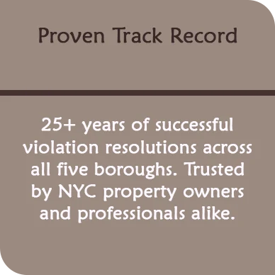 25+ Years of NYC Violation Resolution Experience