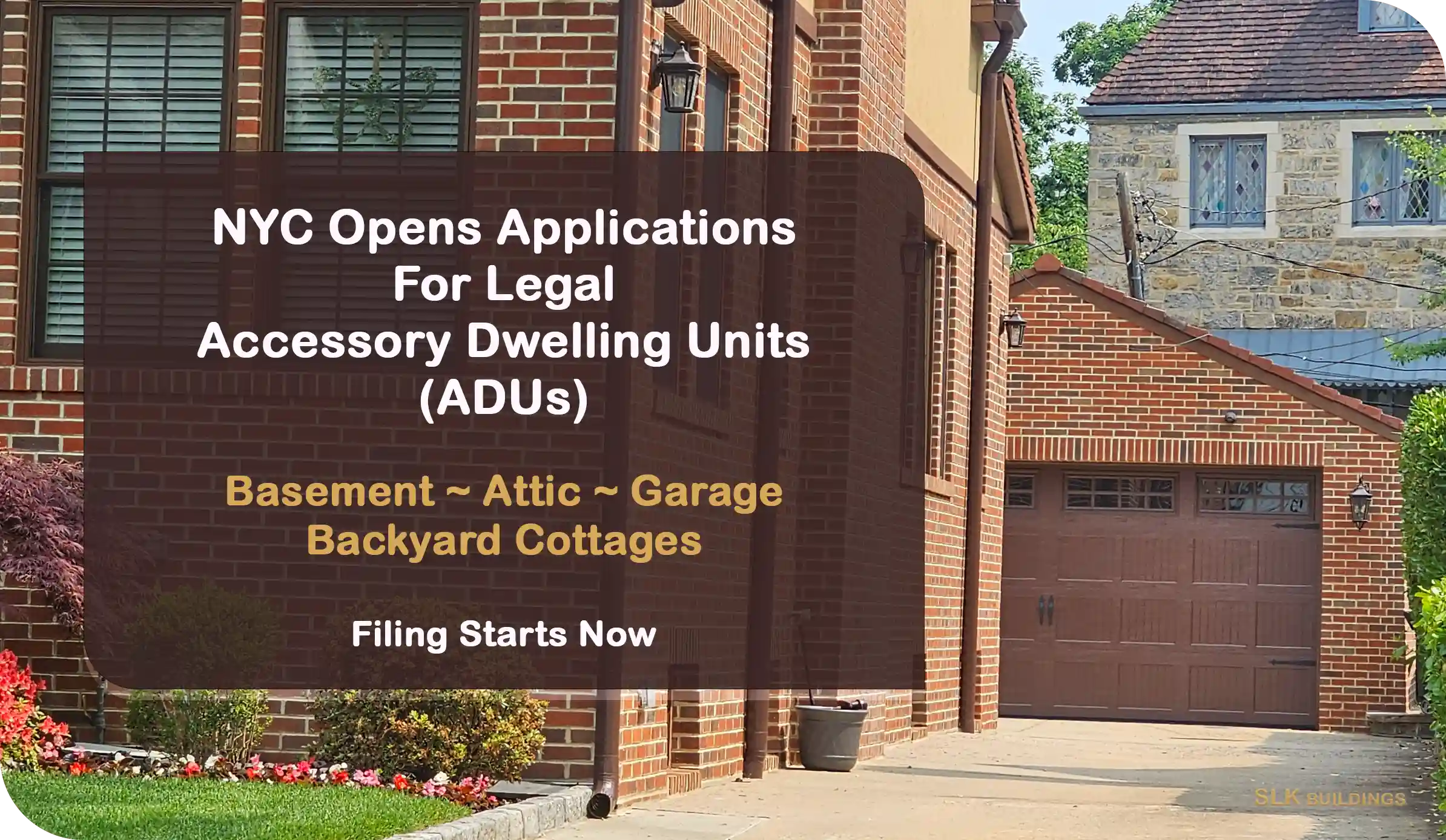 NYC Opens Applications for Legal Accessory Dwelling Units (ADUs) 1 NYC opens applications for legal Accessory Dwelling Units (ADUs), brick garage suitable for conversion into a legal ADU under new city rules